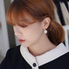 Faux-pearl Shell Earrings Gold - One Size
