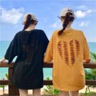 Heart Cutout Loose-fit T-shirt