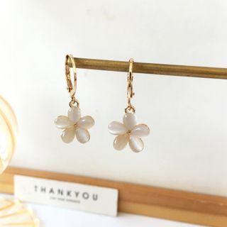 Flower Alloy Dangle Earring 1 Pr - Gold - One Size