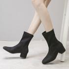 Chunky-heel Square-toe Boots
