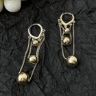 Polished Bead Chained Alloy Dangle Earring 1 Pair - Gold - One Size