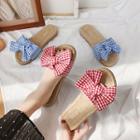 Bow Tie Accent Slide Sandals