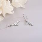 925 Sterling Silver Cz Fish Tail Drop Earring