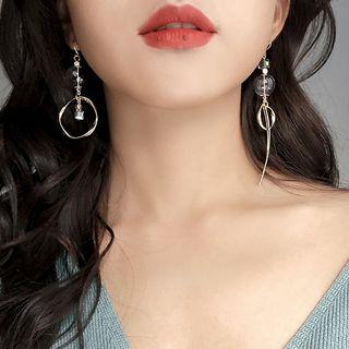 Asymmetric Bead Hook Drop Earring / Clip-on Earring