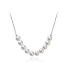 925 Sterling Silver Fashion Pearl Necklace Silver - One Size