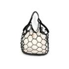 Inset Drawstring Pouch Openwork Tote