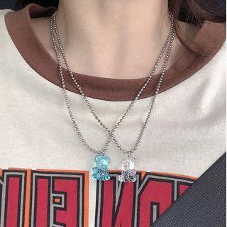 Bear Plastic Pendant Alloy Necklace