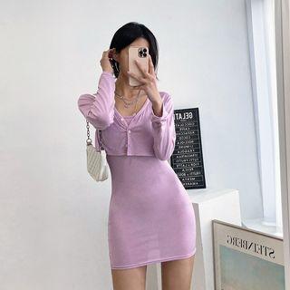 Set: Cropped Cardigan + Sleeveless Minidress