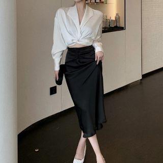 Twisted Shirt / Midi Skirt