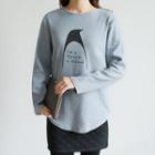 Drop-shoulder Penguin Print T-shirt