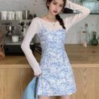 Tie-dye Sleeveless Slim-fit Dress