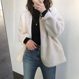 Snap-button Boucl -knit Jacket