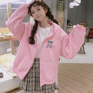 Fruit Print Hooded Zip Jacket