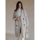 Houndstooth Fluffy Knit Coat