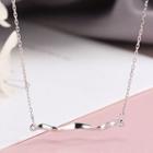 Wave Chain Necklace 1pc - Silver - One Size