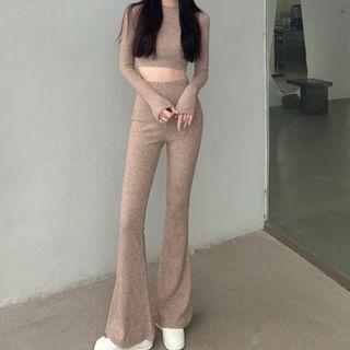 Crop Knit Top / Wide Leg Pants