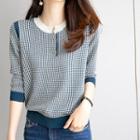 Patterned Henley Knit Top