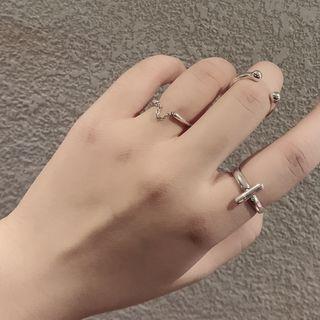 Set Of 3: Open Ring Set Of 3 - Silver - One Size