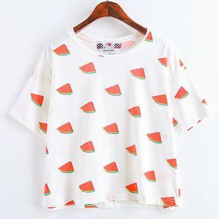 Short-sleeve Fruit Print T-shirt