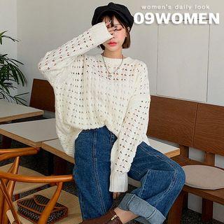 Perforated Oversized Sweater
