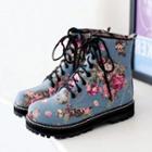 Floral Print Short Boots