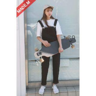 Pocket-front Suspender Jumpsuit