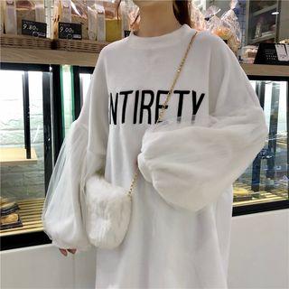 Long-sleeve Letter Mini Sweatshirt Dress