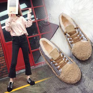 Sequined Snow Lace-up Shoes