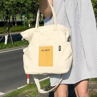 Canvas Appliqued Shoulder Bag