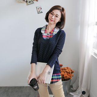 Mock Two Piece Skirt Pullover
