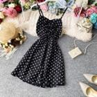 Lace-up Polka-dot Sleeveless Playsuit