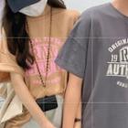 Short-sleeve Lettering Wide T-shirt