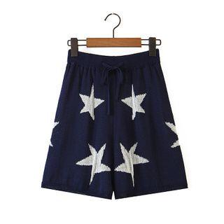 Star Pattern Knit Shorts