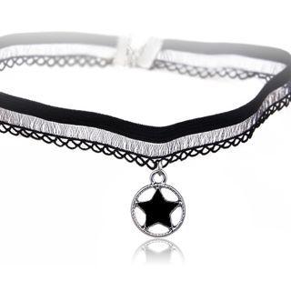 Star Lace Choker X243 - Black - One Size