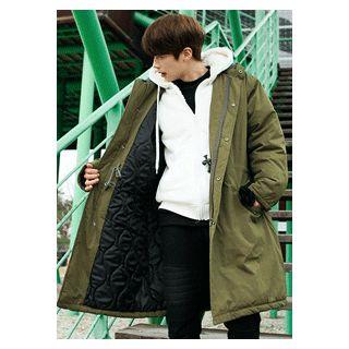 Hooded Flap-pocket Long Parka