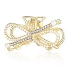 Knot Rhinestone Alloy Hair Clamp Gold - One Size