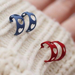 Alloy Heart Cutout Open Hoop Earring