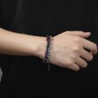 Chain Layered Bracelet 1 Pc - Silver & Purple - One Size