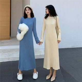 Maxi A-line Rib Knit Dress