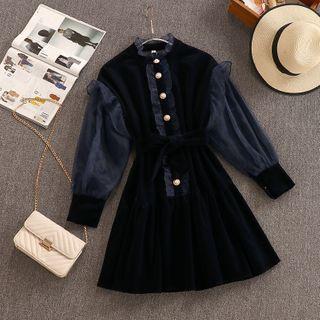 Long-sleeve Corduroy A-line Skirt