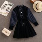 Long-sleeve Corduroy A-line Skirt