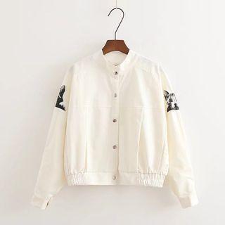 Cat Print Buttoned Jacket