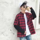 Inset Sleeve Plaid Shirt