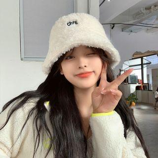 Cafe Word Chenille Bucket Hat