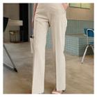 Linen Blend Striaght-cut Pants