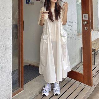 Midi Jumper Dress White - One Size