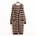 Hooded Striped Long Cardigan