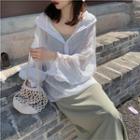Spaghetti Strap Maxi Dress / Hooded Long-sleeve Top