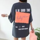 All In Good Time Letter Patch T-shirt
