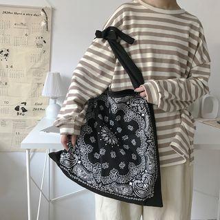 Patterned Tote Bag Black - One Size